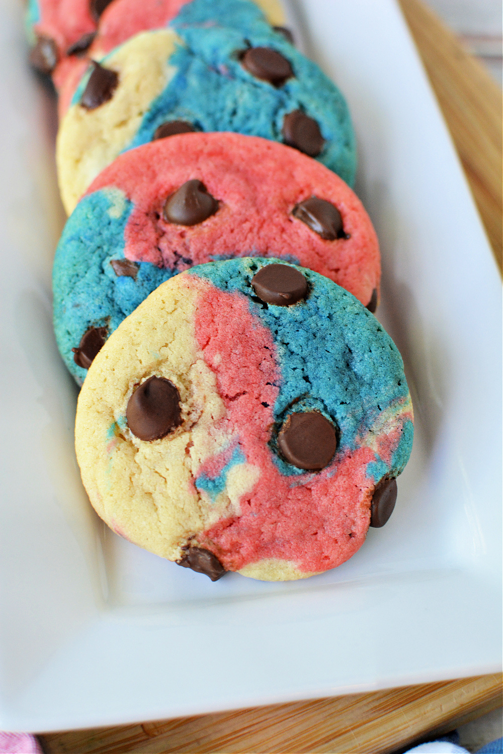 Red White & Blue Chocolate Chip Cookies Recipe