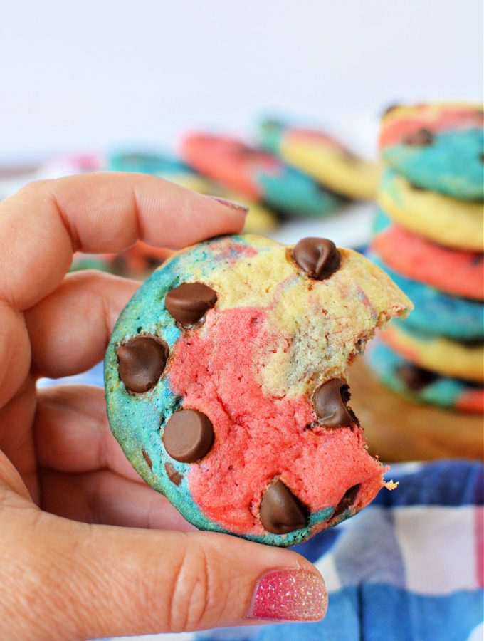 Red White & Blue Chocolate Chip Cookies Recipe