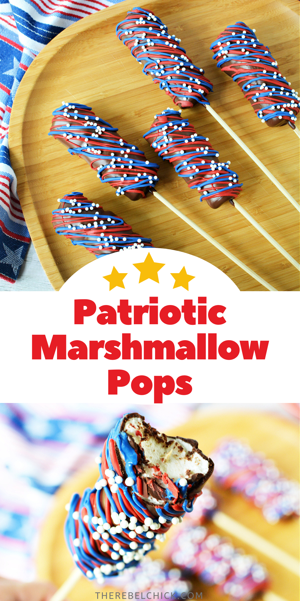 Red, White & Blue Marshmallow Pops Recipe