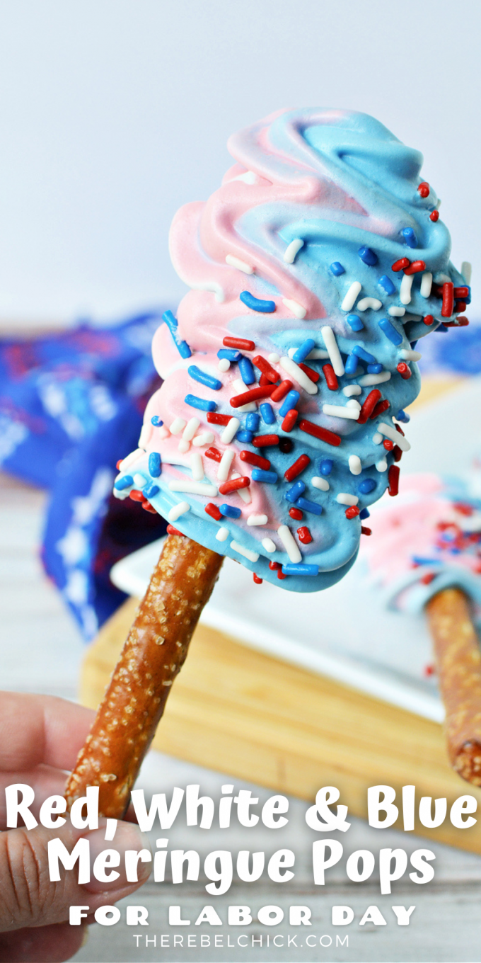 Red White Blue Meringue Pops Recipe - The Rebel Chick