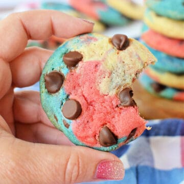 Red White and Blue Chocolate Chip Cookies