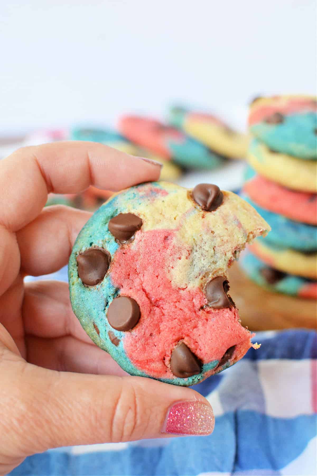 Red White and Blue Chocolate Chip Cookies