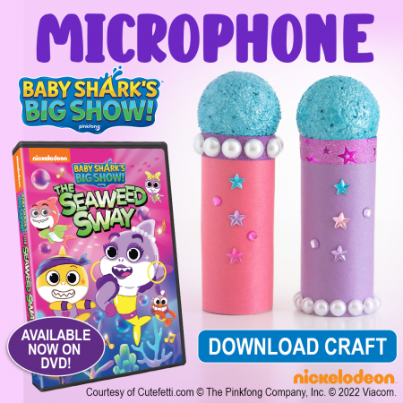 DIY Microphone craft tutorial for Baby Shark’s Big Show: The Seaweed Sway!
