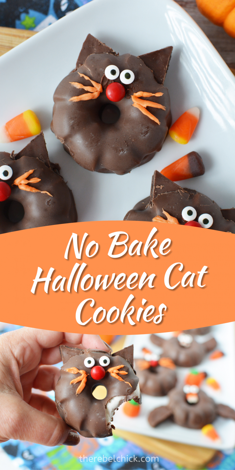 No Bake Halloween Cat Cookies Recipe - The Rebel Chick