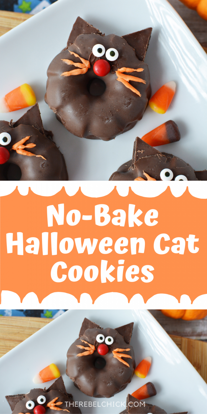 No Bake Halloween Cat Cookies Recipe - The Rebel Chick