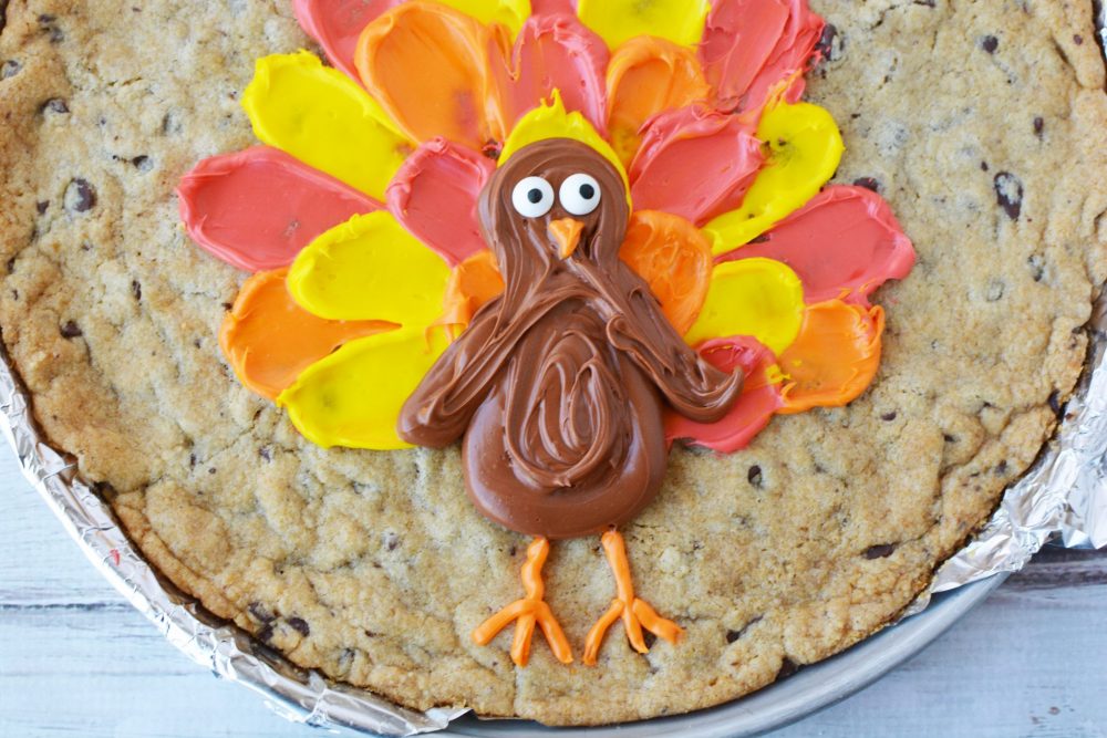 Adding eyes, a beak, and legs to the turkey