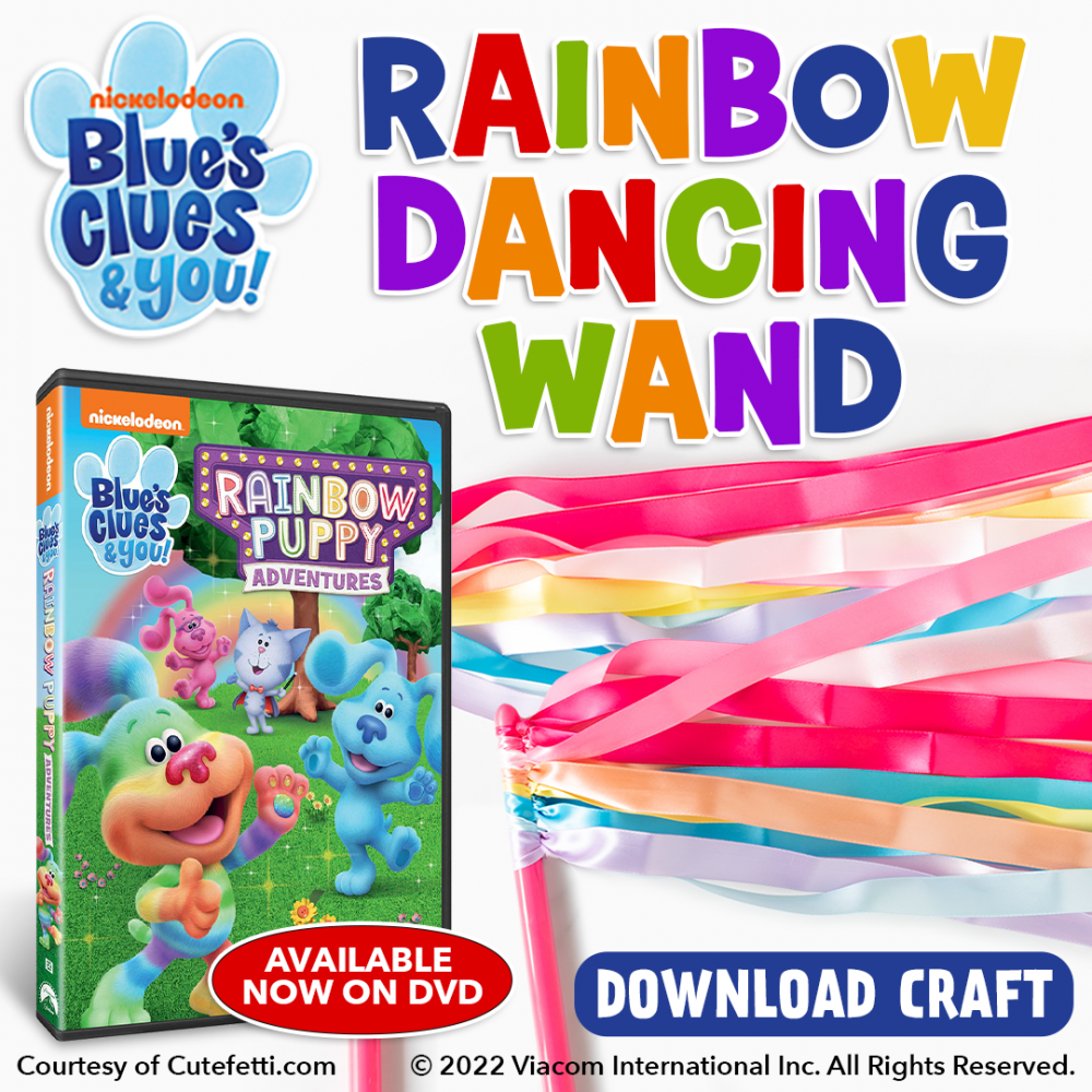 Rainbow Dancing Wand DIY Craft inspired by Blue's Clues & You: Rainbow Puppy Adventures!