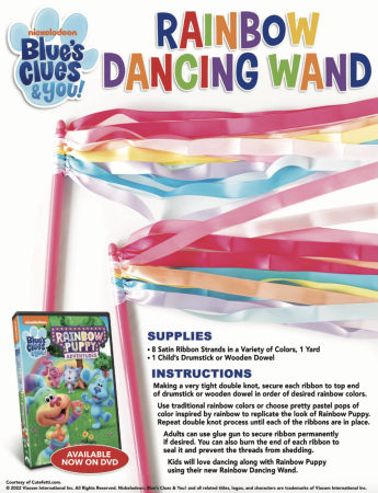 Rainbow Dancing Wand DIY Craft inspired by Blue's Clues & You: Rainbow Puppy Adventures!
