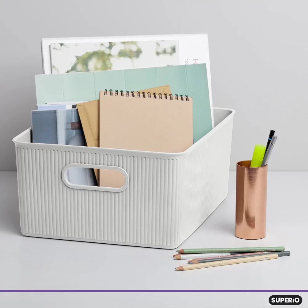 Superio Ribbed Collection of Home Organization Products
