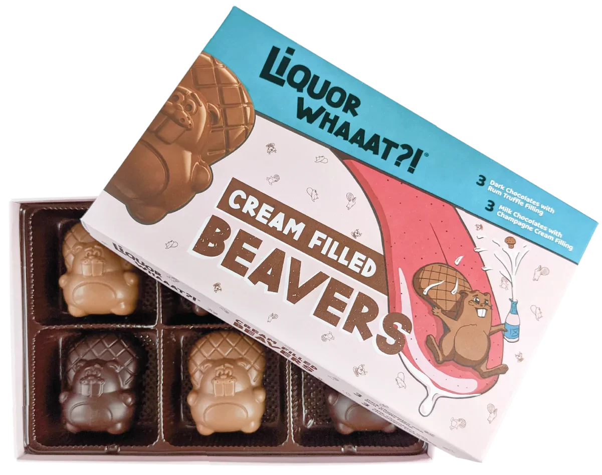 Liquor Whaaat Cream-Filled Beaver Chocolates