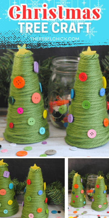 Kids Yarn Christmas Tree Craft DIY - The Rebel Chick