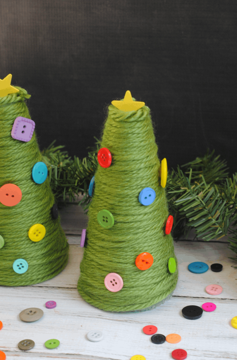 Kids Yarn Christmas Tree Craft DIY - The Rebel Chick
