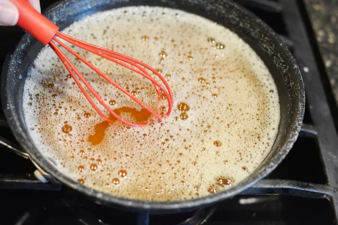 whisky butter in a pan until it turns brown