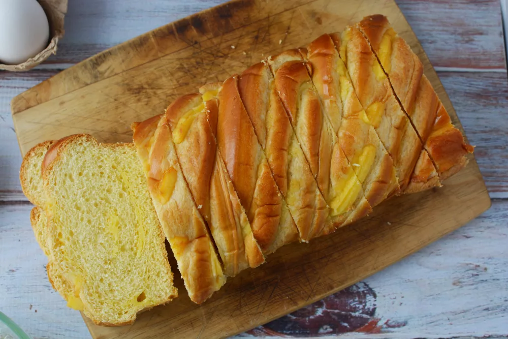 sliced Vanilla cream brioche bread