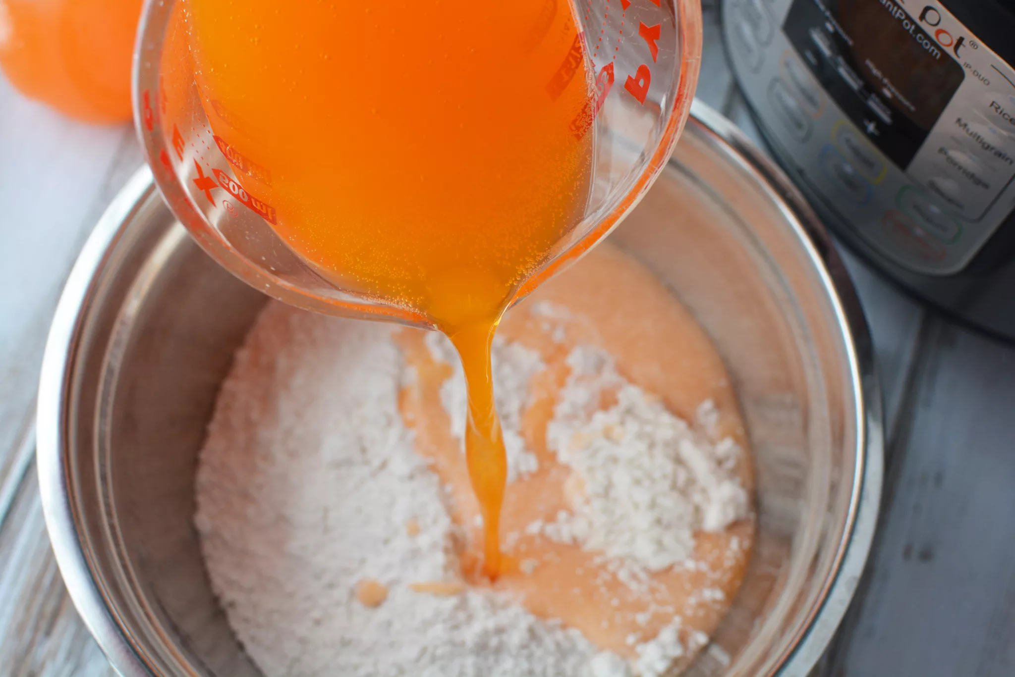orange soda and white cake mix