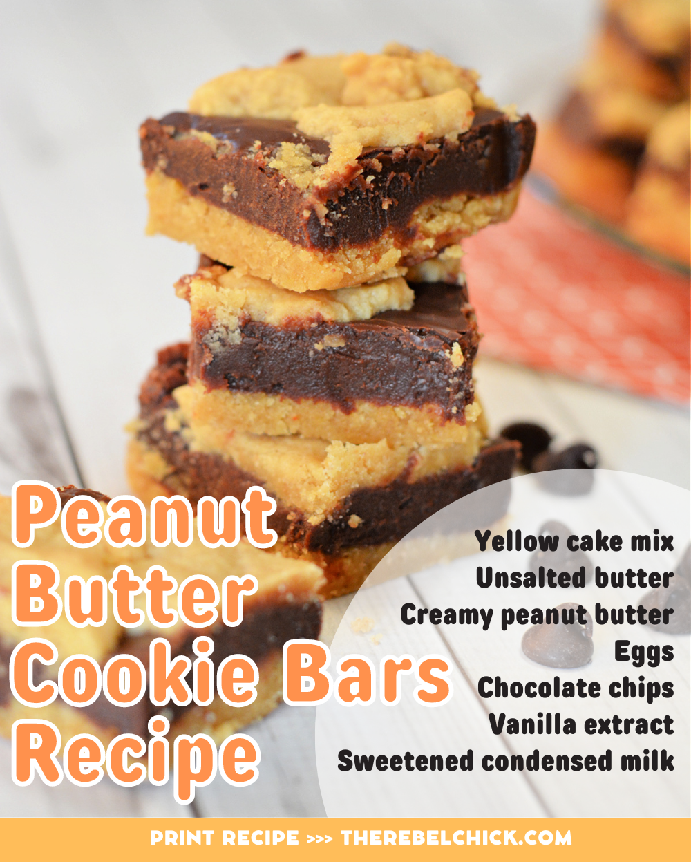 Peanut Butter Cookie Bars The Rebel Chick