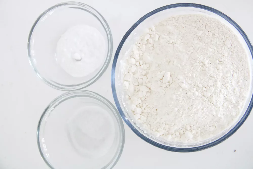 flour, baking soda and salt in small bowls