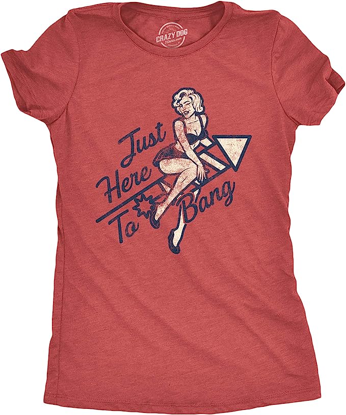 I'm ust here to bang graphic 4th of July tee shirt for women
