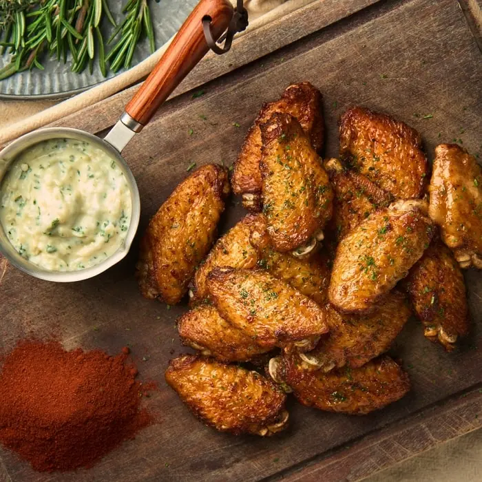 air fryer chicken wings with dipping sauces