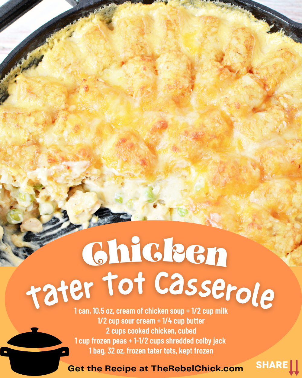 Chicken Tater Tot Casserole The Rebel Chick