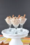 Almond Milk Rice Pudding in martini glasses