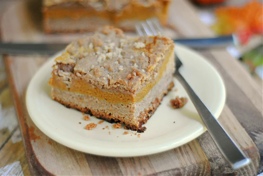cake filled with layers of pumpkin