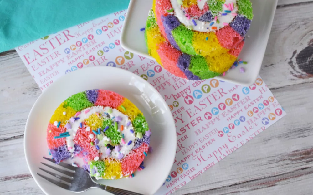 A colorful roll cake for Easter.
