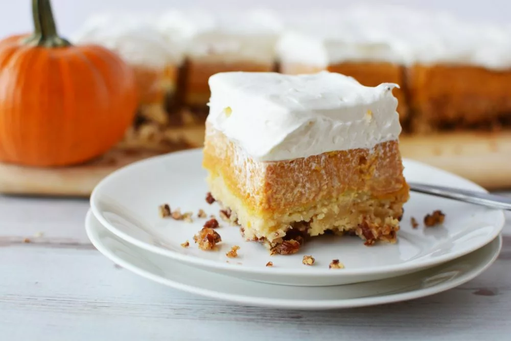Pumpkin Pecan Cake with whipped topping