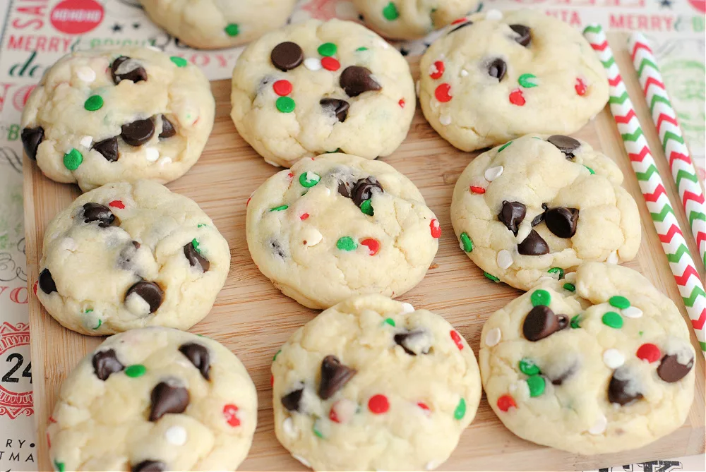 soft chocolate chip cookies with sprinkles.
