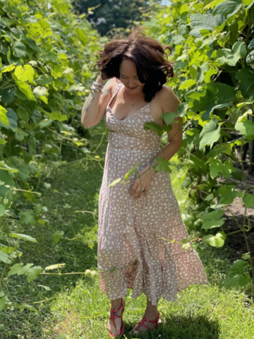 Jennifer in a vineyard