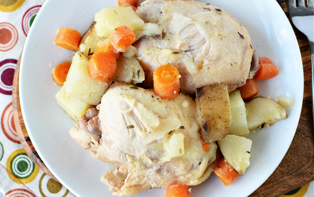 Slow Cooker Chicken Thighs with Potatoes and Carrots