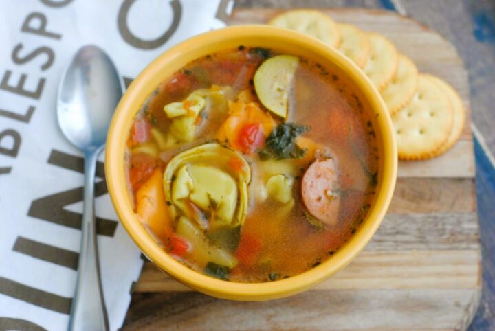 Tortellini and Sausage Soup - The Rebel Chick