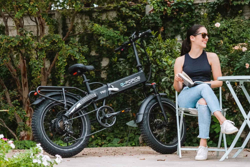 woman with an ebike