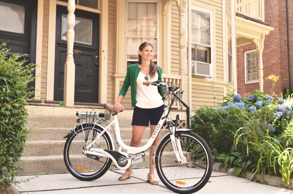 woman with an ebike