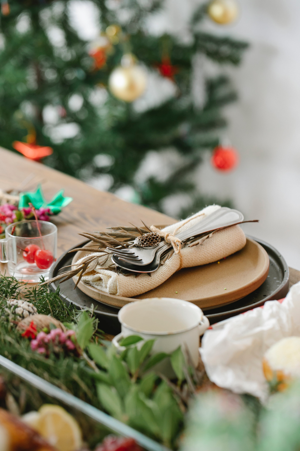 a holiday part tablescape
