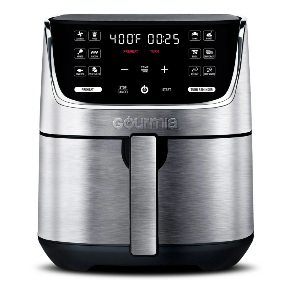 New Gourmia 6-Slice Digital Toaster Oven Air Fryer with 19 One-Touch  Presets, Stainless Steel