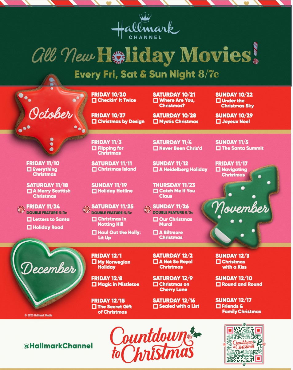 Hallmark Channel Schedule Countdown to Christmas Movies