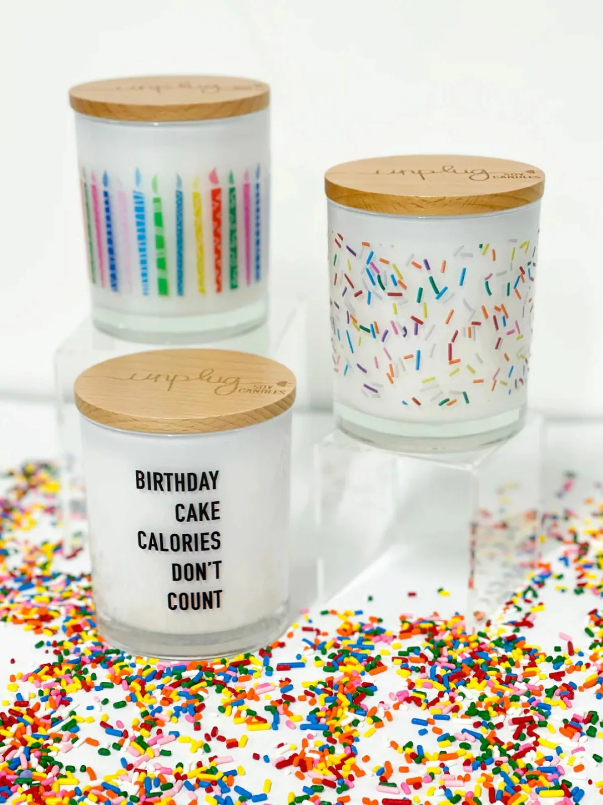 Unplug Soy Candles - Birthday Calories Don’t Count Candles