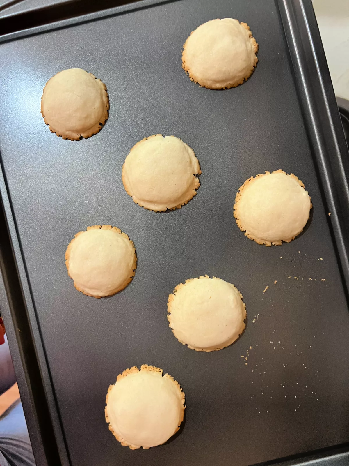 baked cookies on a baking sheet