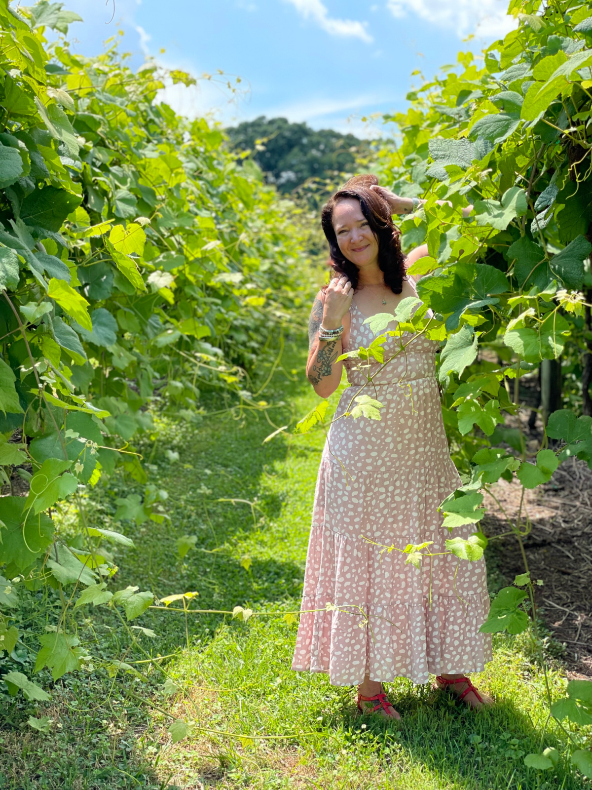 Jennifer in a vineyard in Georgia