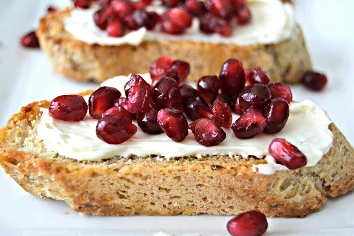 Pomegranate Crostini Recipe by SouthernKissed
