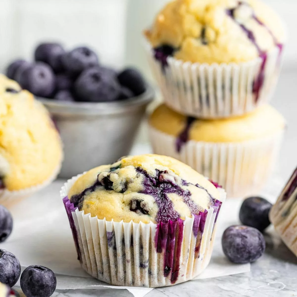 Low Sugar Blueberry Muffins