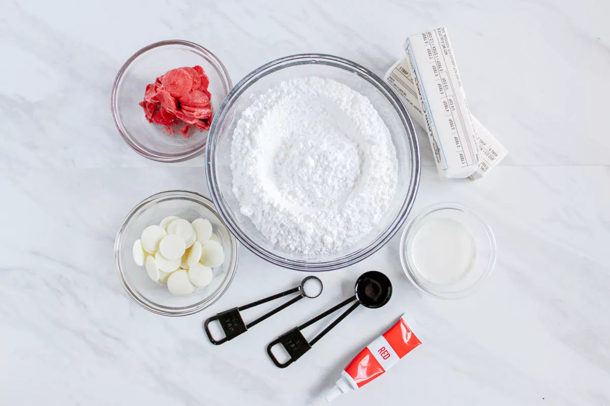 The ingredients for buttercream frosting 