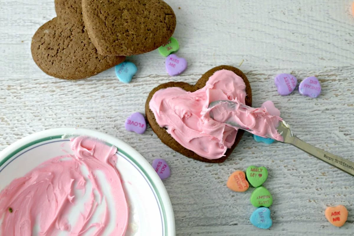 Valentine's Day Frosted Chocolate Heart Cookies