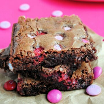 M&M Brownies for Valentine's Day