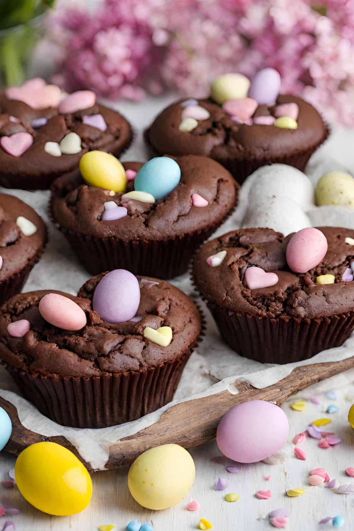 chocolate heart muffins easter