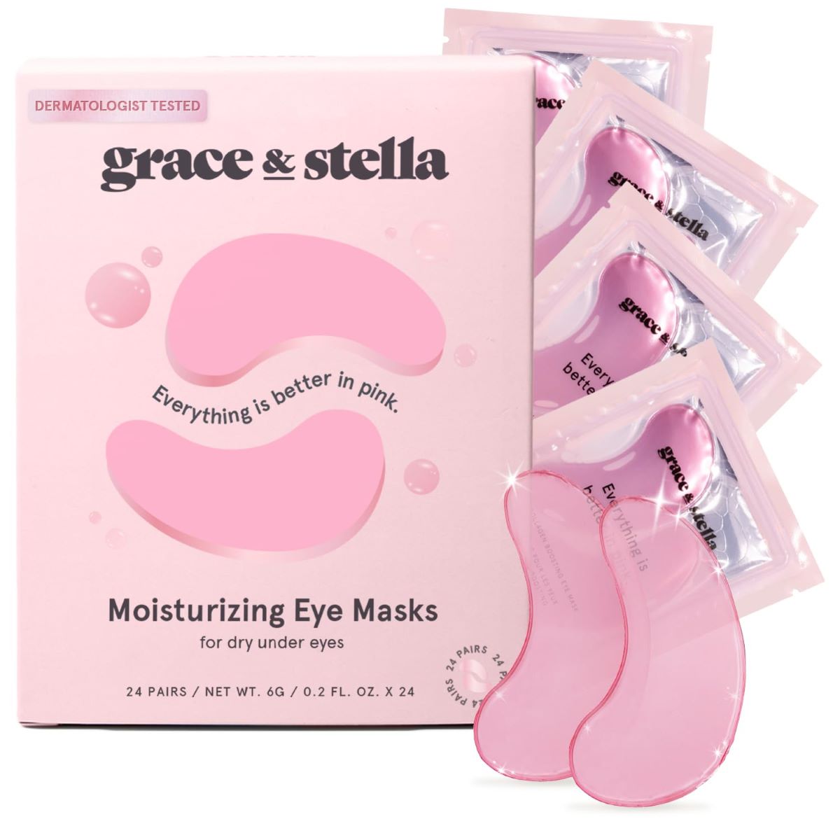 grace & stella Pink Moisturizing Eye Masks