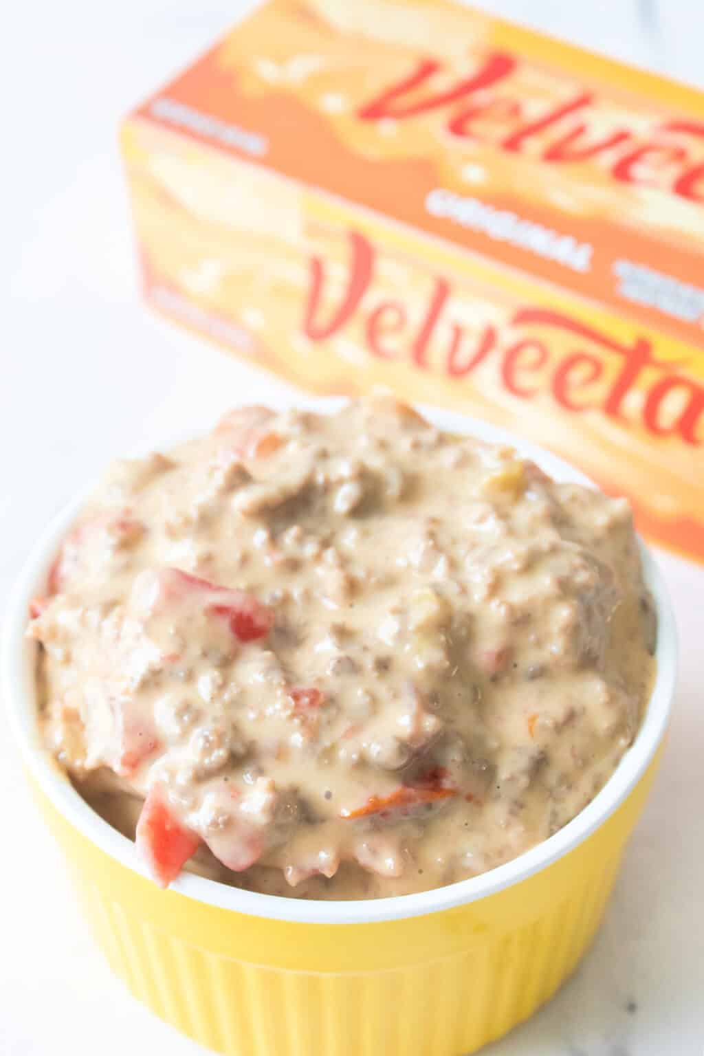 3 Ingredient Hamburger Velveeta Dip The Rebel Chick