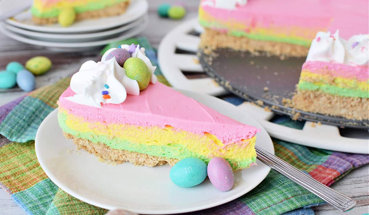Rainbow No Bake Cheesecake Dessert