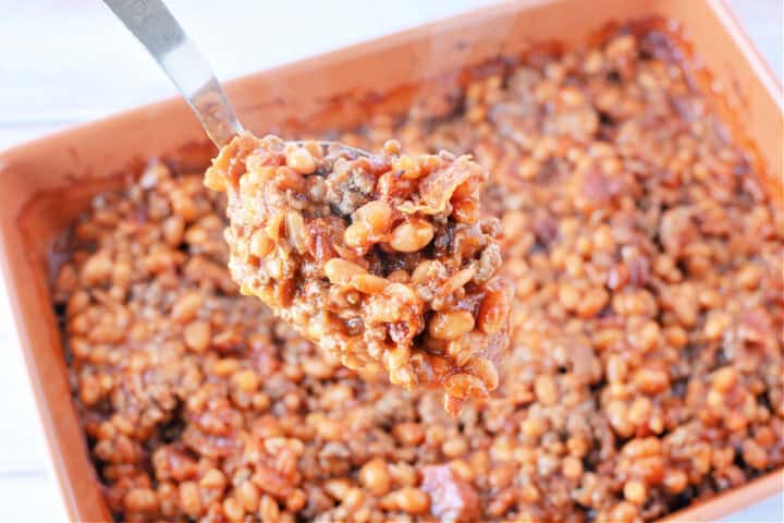 Baked Beans with Ground Beef - The Rebel Chick